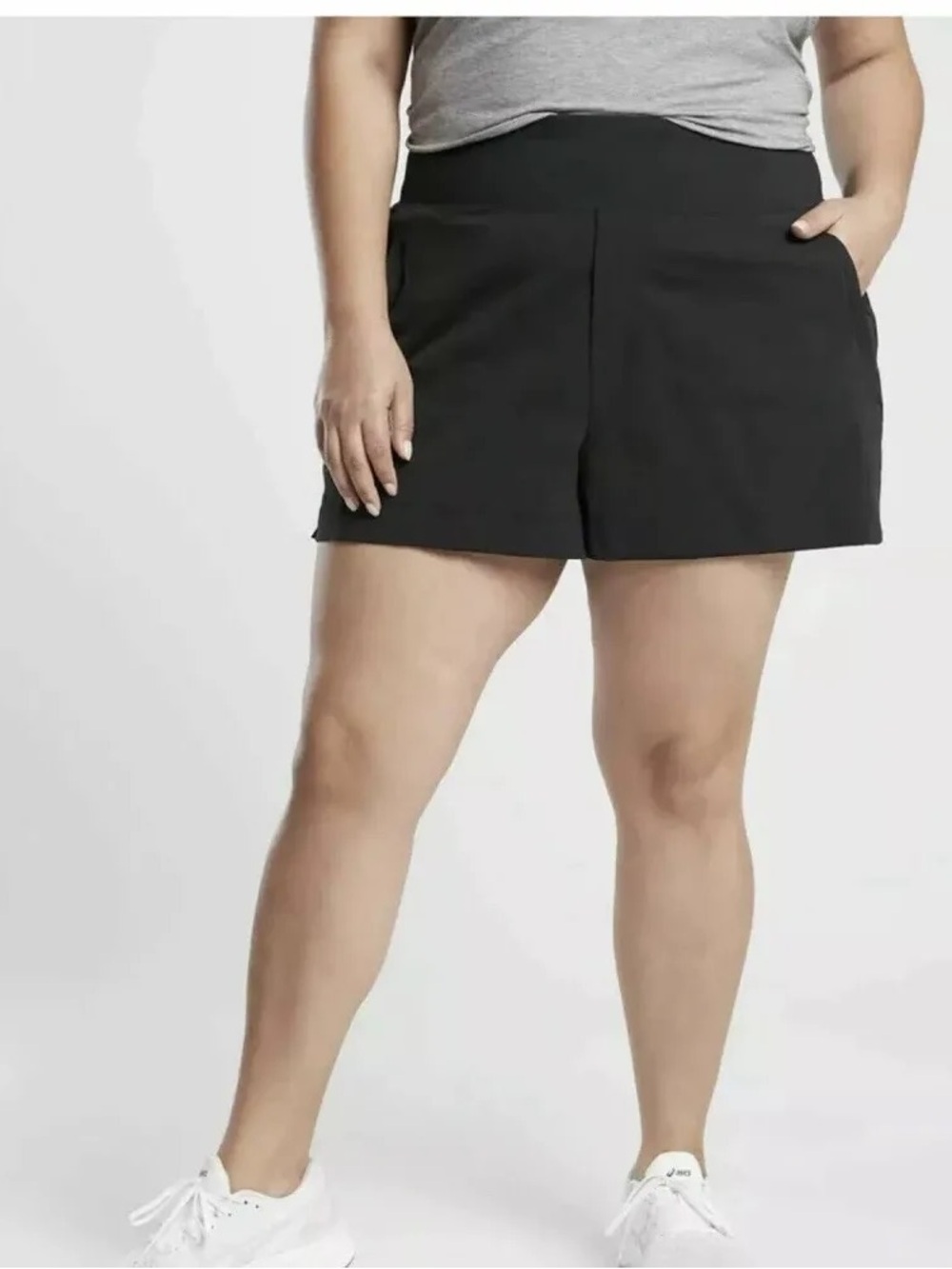 Athleta Trekkie North Black Zip Pocket Outdoor Athletic Shorts Size 20
